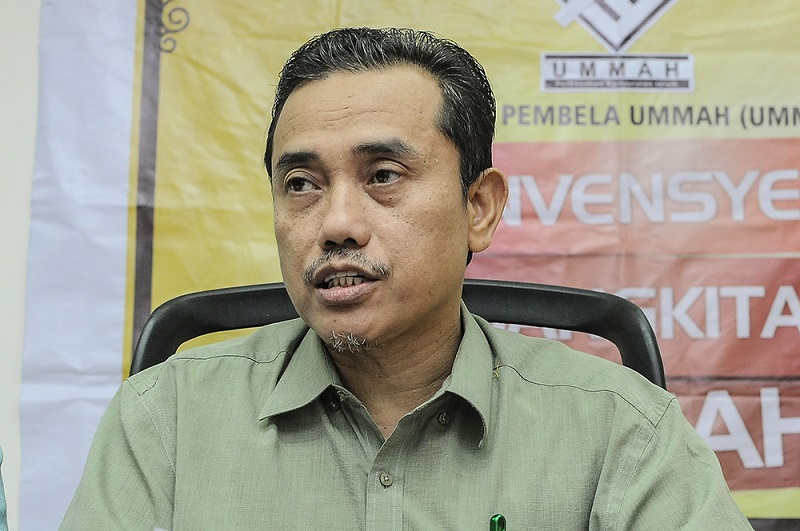 Gerakan Pembela Ummah secretariat chief, Aminuddin Yahaya, speaks during a press conference in Kuala Lumpur January 31, 2018. u00e2u20acu201d Picture by Miera Zulyana