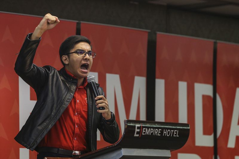 Syed Saddiq Syed Abdul Rahman speaking during Pemuda Pakatan Harapan convention at Empire Hotel, Subang Jaya on January 6, 2018. u00e2u20acu201d Picture by Azneal Ishak