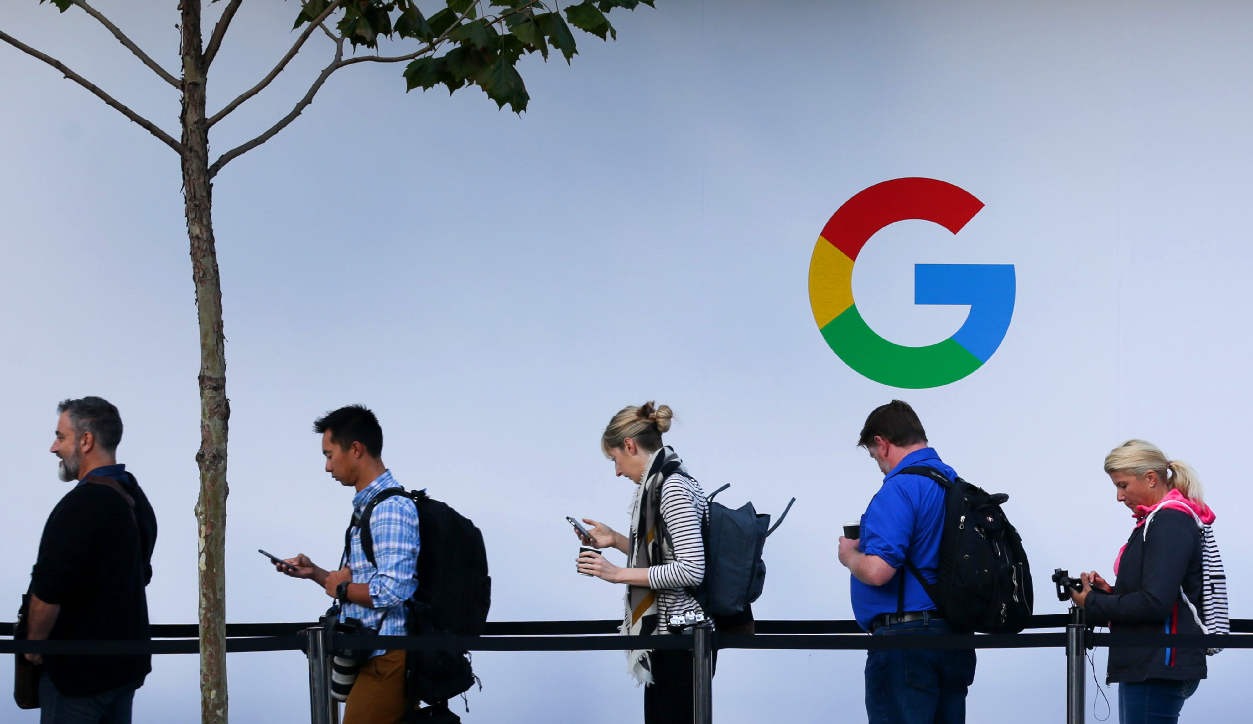 This file photo taken on October 4, 2017 shows people wait in line to enter a Google product launch event in San Francisco, California. u00e2u20acu201d AFP pic 