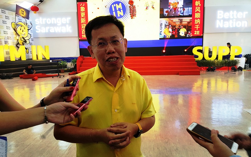 SUPP president Datuk Dr Sim Kui Hian speaks to reporters during a press conference in Kuching February 14, 2018. u00e2u20acu201d Picture by Sulok Tawie