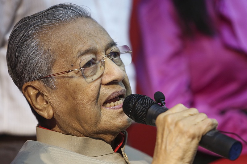 Pakatan Harapan chairman Tun Dr Mahathir Mohammad speaks during a press conference at the Parti Pribumi Bersatu headquarters in Petaling Jaya February 20, 2018. u00e2u20acu201d Picture by Yusof Mat Isa