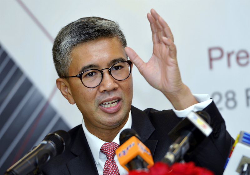 Group CEO of CIMB Group Holdings Bhd YM Tengku Datuk Seri Zafrul Aziz at the press conference announcing CIMB Group Holdings Berhad's results for 2017, Kuala Lumpur February 28, 2018. u00e2u20acu201d Picture by Ham Abu Bakar