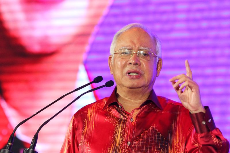 Datuk Seri Najib Razak speaks during the Federation of Chinese Associations Malaysia's (Huazong) Chinese New Year gathering in Kuala Lumpur February 24, 2018. u00e2u20acu2022 Picture by Shafwan Zaidon