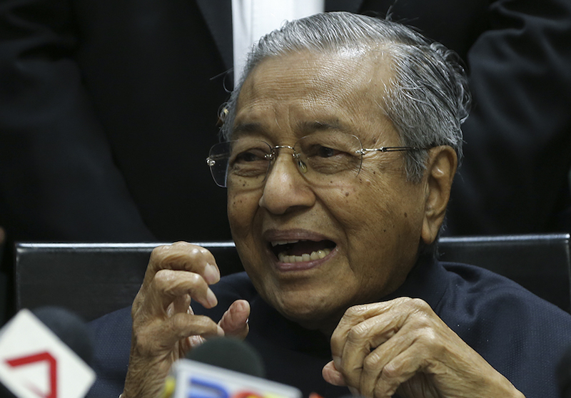 Tun Dr Mahathiru00c2u00a0giving a press conference at the Opposition office in the Parliament building, Kuala Lumpur March 6, 2018.u00c2u00a0u00e2u20acu201d Picture by Azneal Ishak