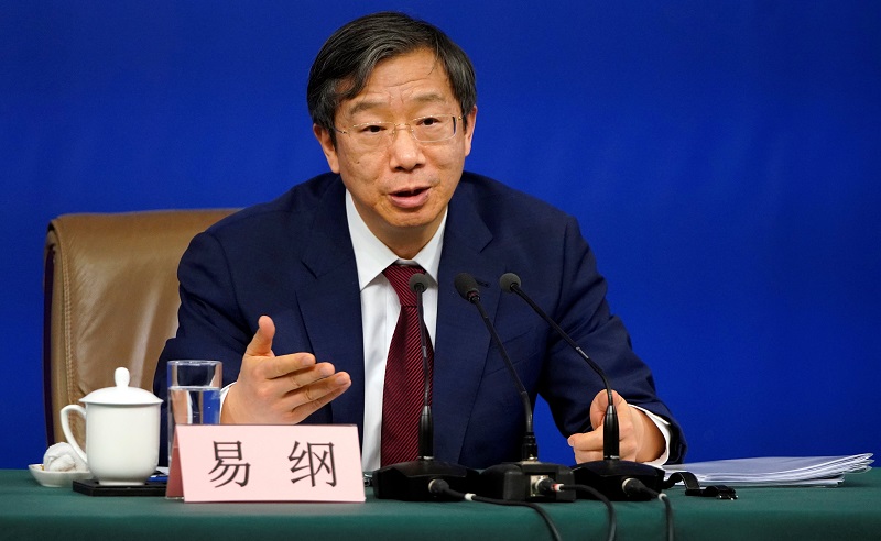 Yi Gang, then deputy governor of the People's Bank of China (PBOC), attends a news conference in Beijing, March 9, 2018.  u00e2u20acu201d Reuters pic