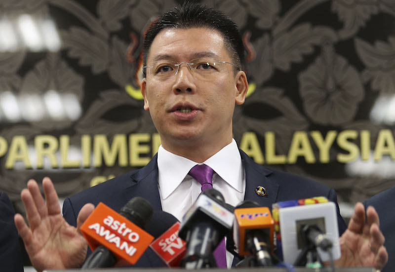 Taiping MP Nga Kor Ming speaks during a press conference in Parliament in Kuala Lumpur March 13, 2018. u00e2u20acu201d Picture by Yusof Mat Isa