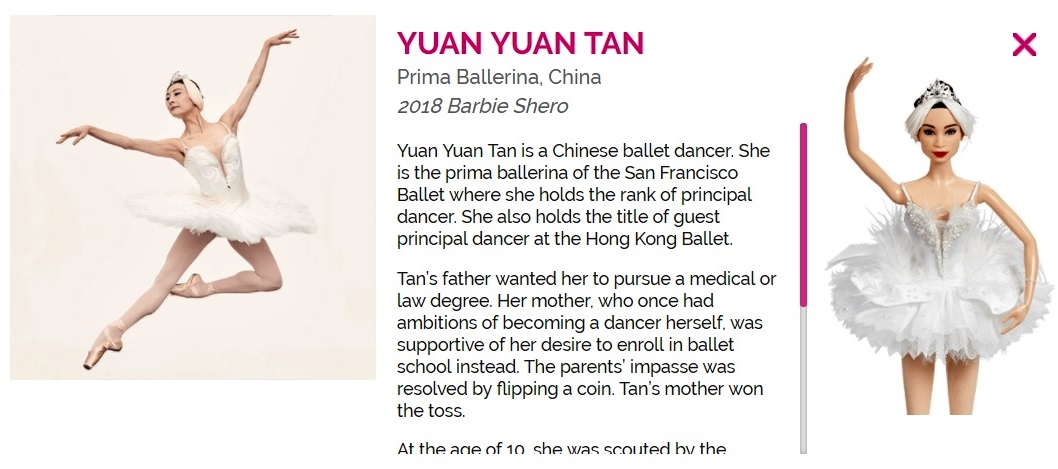 世界主要芭蕾舞团中唯一的华裔首席演员谭元元。-官网截屏-
