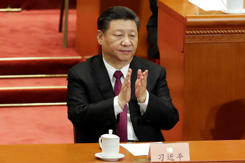 Chinese President Xi Jinping applauds during the closing session of the Chinese People's Political Consultative Conference (CPPCC) at the Great Hall of the People in Beijing March 15, 2018. u00e2u20acu201d Reuters pic
