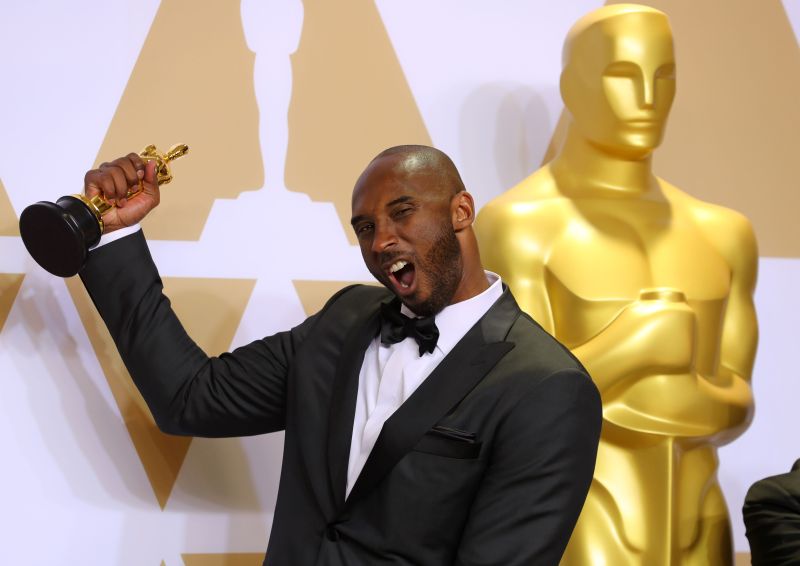 Kobe Bryant poses with his Oscar for Best Animated Short Film, u00e2u20acu02dcDear Basketball' at the 90th Academy Awards in Hollywood, California March 5, 2018. u00e2u20acu201d Reuters pic