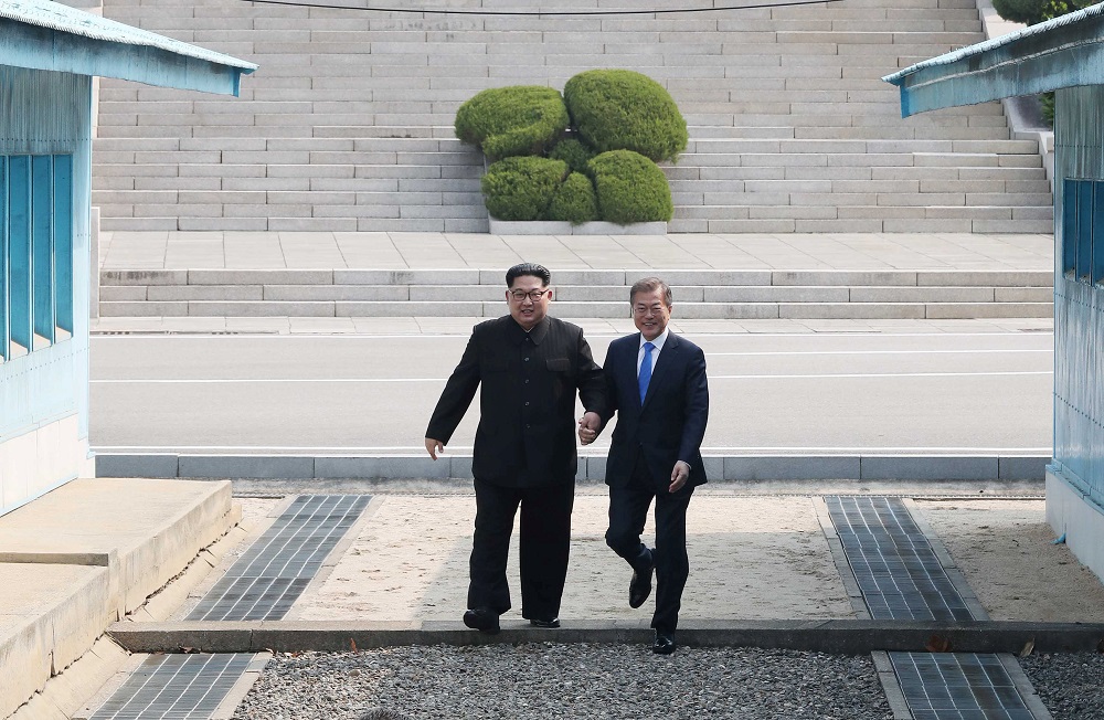 South Korean President Moon Jae-in and North Korean leader Kim Jong-un meet in the truce village of Panmunjom inside the demilitarized zone separating the two Koreas, South Korea, April 27, 2018. u00e2u20acu201d Reuters pic