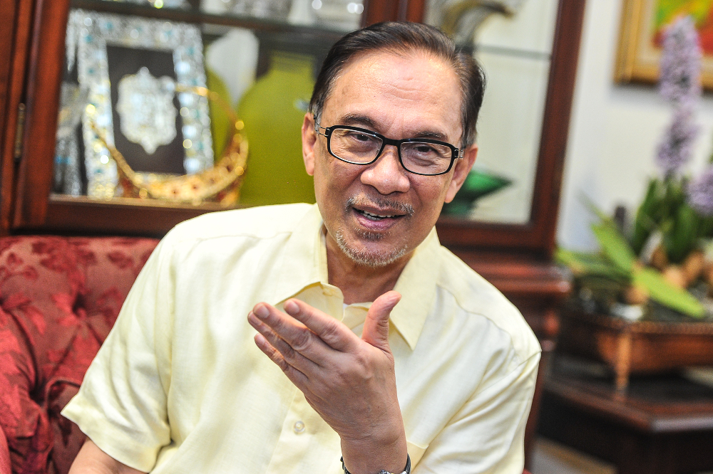 Datuk Seri Anwar Ibrahim speaks during an interview at his house in Bukit Segambut, Kuala Lumpur May 16, 2018. u00e2u20acu201d Picture by Shafwan Zaidon