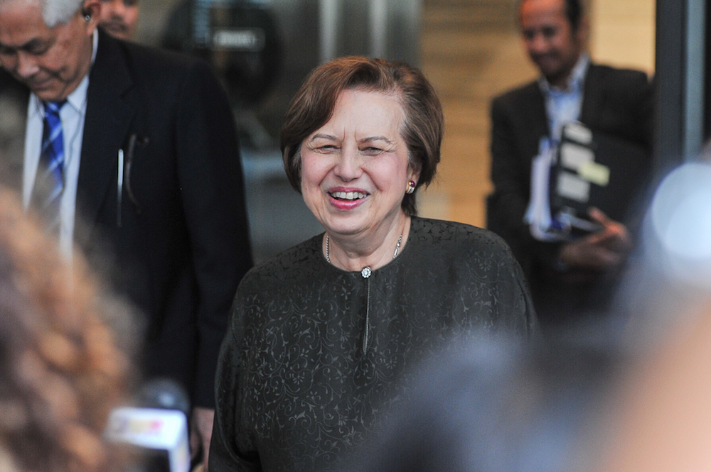 Council of Eminent Persons member Tan Sri Zeti Akhtar Aziz speaks to the media at Ilham Tower in Kuala Lumpur May 17, 2018. u00e2u20acu201d Picture by Shafwan Zaidon
