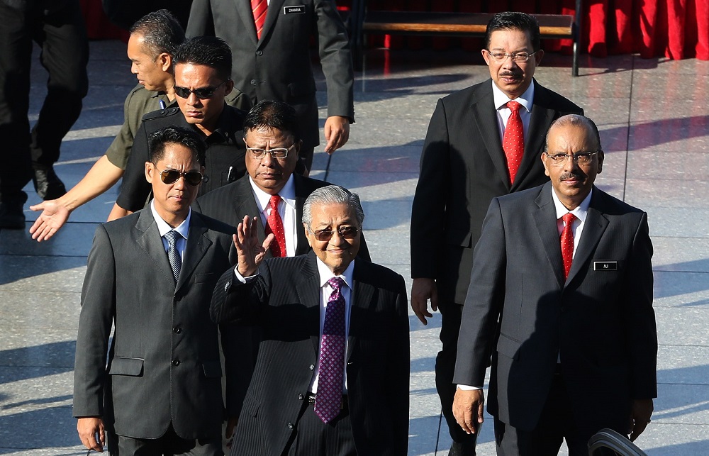 Prime Minister Tun Dr Mahathir Mohamad arrives for the monthly assembly of the Prime Ministeru00e2u20acu2122s Department in Putrajaya May 21, 2018. u00e2u20acu201d Picture by Razak Ghazali