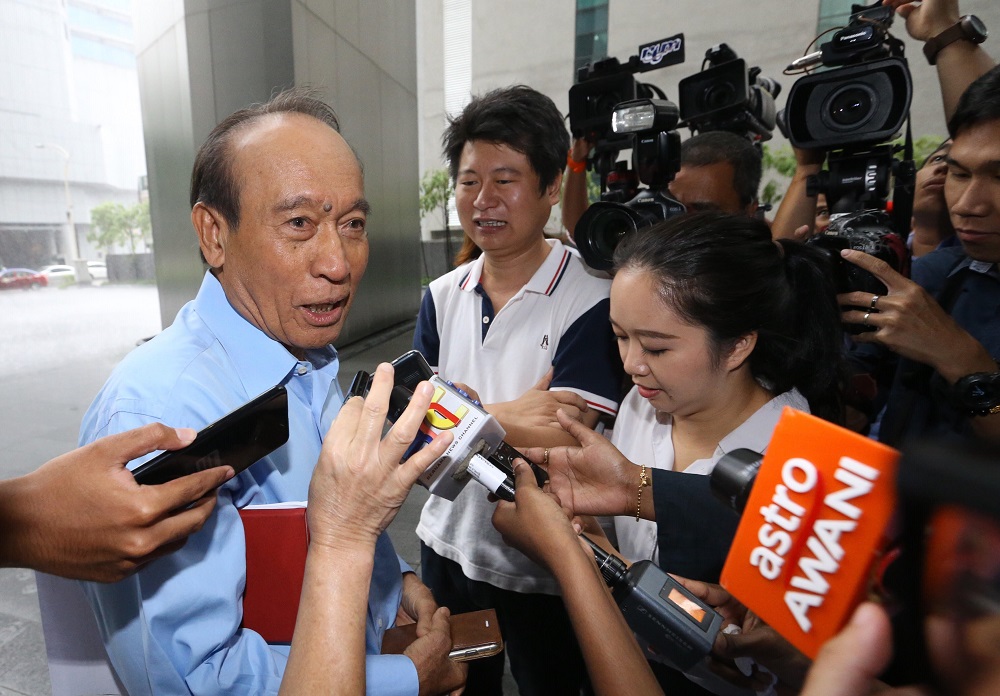 Former Attorney-General Tan Sri Abu Talib Othman speaks to reporters outside Ilham Tower in Kuala Lumpur May 23, 2018. u00e2u20acu201d Picture by Zuraneeza Zulkifli