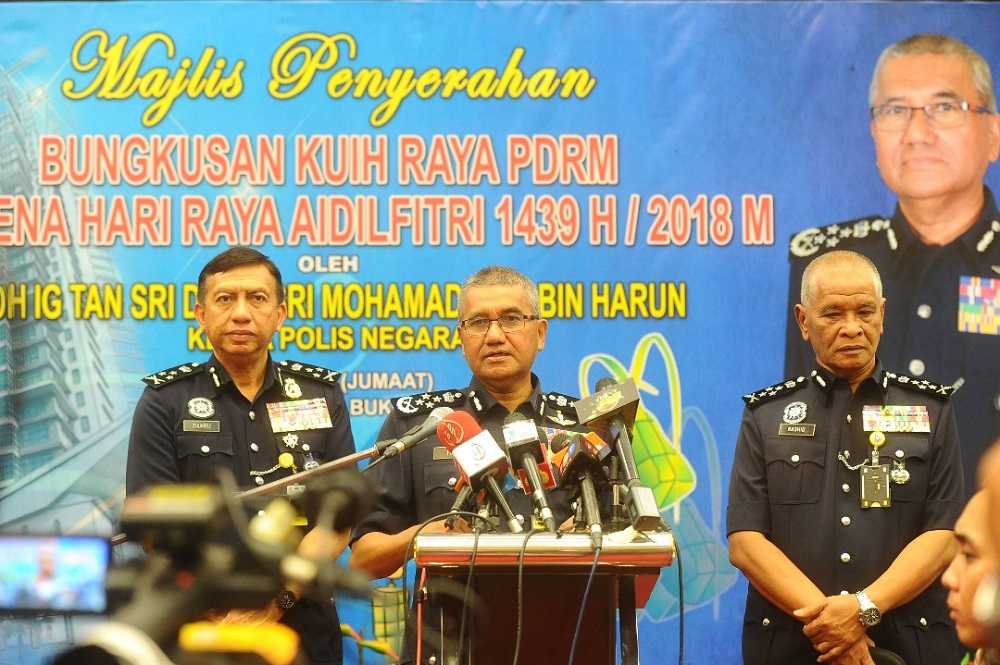 IGP Tan Sri Mohamad Fuzi Harun speaks during a press conference in Kuala Lumpur May 25, 2018. 