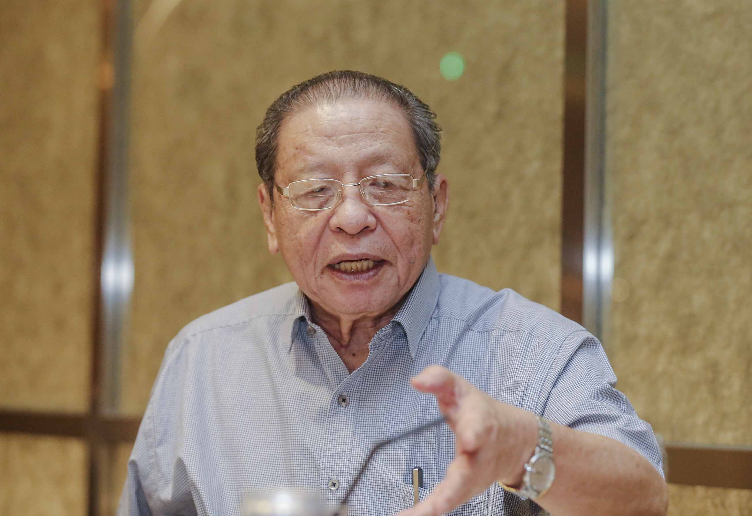 DAP adviser Lim Kit Siang speaks to Malay Mail during an interview in Sheraton, Petaling Jaya May 27, 2018. u00e2u20acu201d Picture by Firdaus Latif