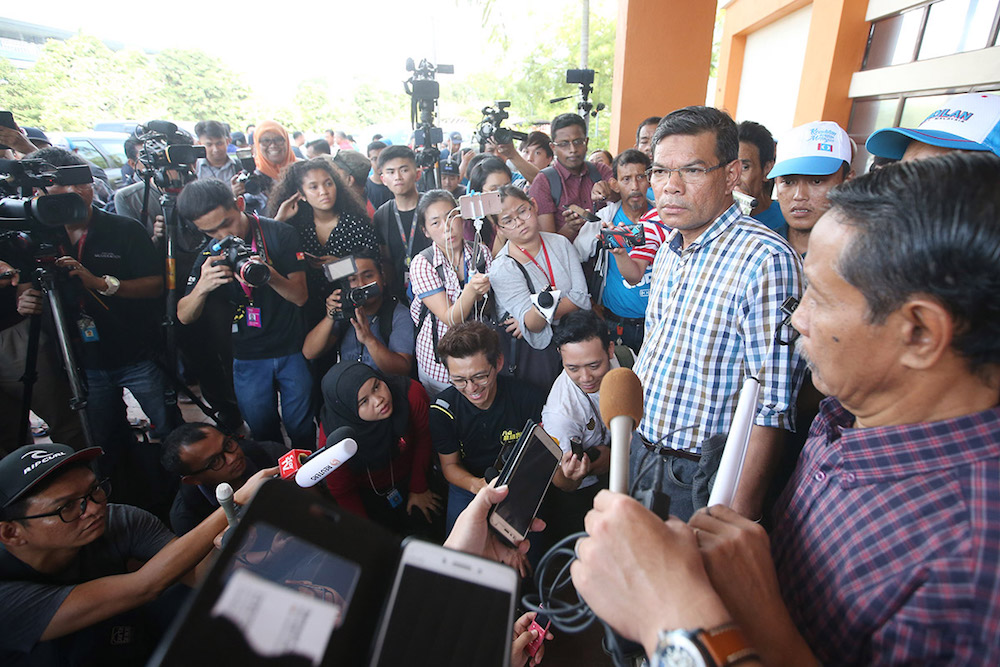 Datuk Saifuddin Nasution Ismail speaks to the press at Cheras Rehabilitation Hospital in Kuala Lumpur May 11, 2018. u00e2u20acu201d Picture by Azinuddin Ghazali