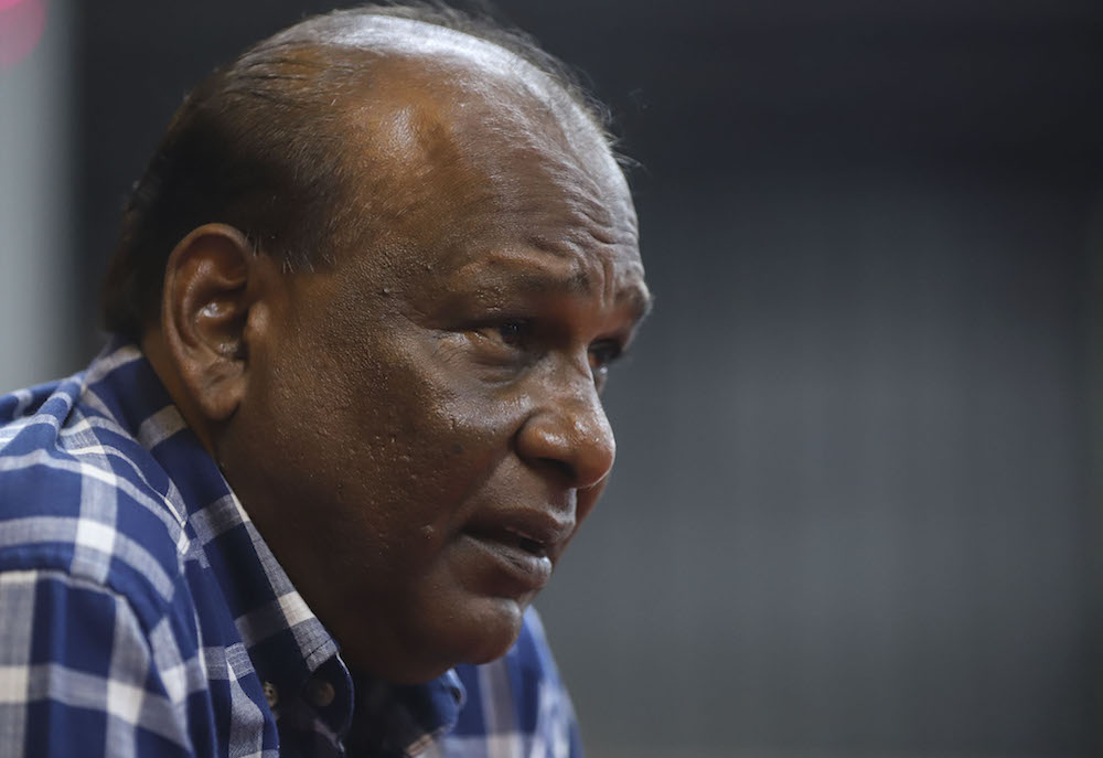 Independent candidate, Datuk VM Panjamothy, speaks to Malay Mail in Sentul May 4, 2018. u00e2u20acu201d Picture by Azneal Ishak