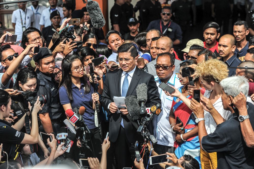 Selangor MB Datuk Seri Mohamed Azmin Ali speaks to the press May 16, 2018.  u00e2u20acu201d Picture by Shafwan Zaidon