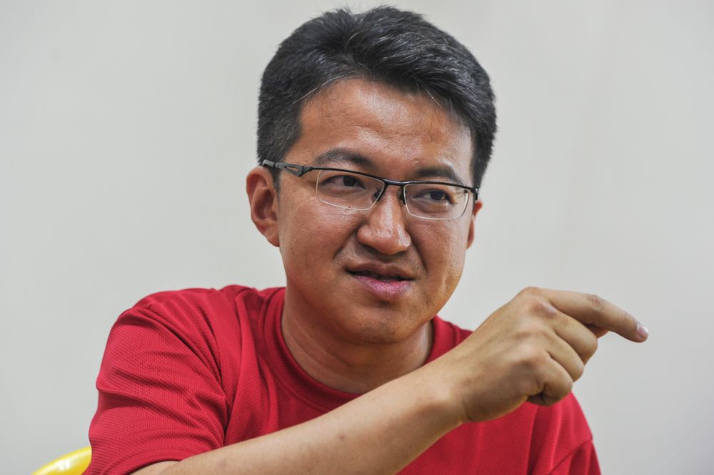 Pakatan Harapanu00e2u20acu2122s Ayer Hitam candidate, Liew Chin Tong speaks during an interview at the partyu00e2u20acu2122s operation room in Yong Peng May 5, 2018. u00e2u20acu2022 Picture by Shafwan Zaidon