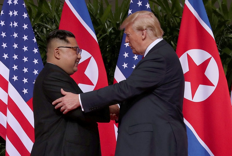 US President Donald Trump shakes hands with North Korean leader Kim Jong-un at the Capella Hotel on Sentosa island in Singapore June 12, 2018. u00e2u20acu201d Reuters pic
