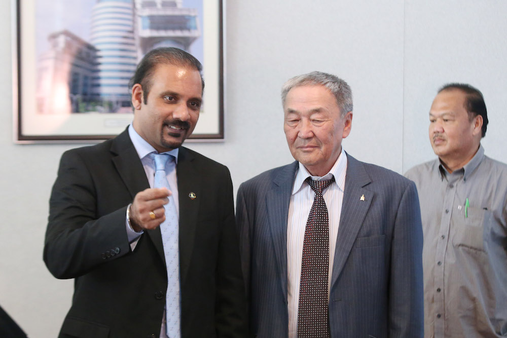 Setev Shaariibuu and his lawyer Ram Karpal Sigh give a press conference after meeting Attorney General Tommy Thomas in Putrajaya June 19, 2018. u00e2u20acu201d Picture by Azinuddin Ghazali 