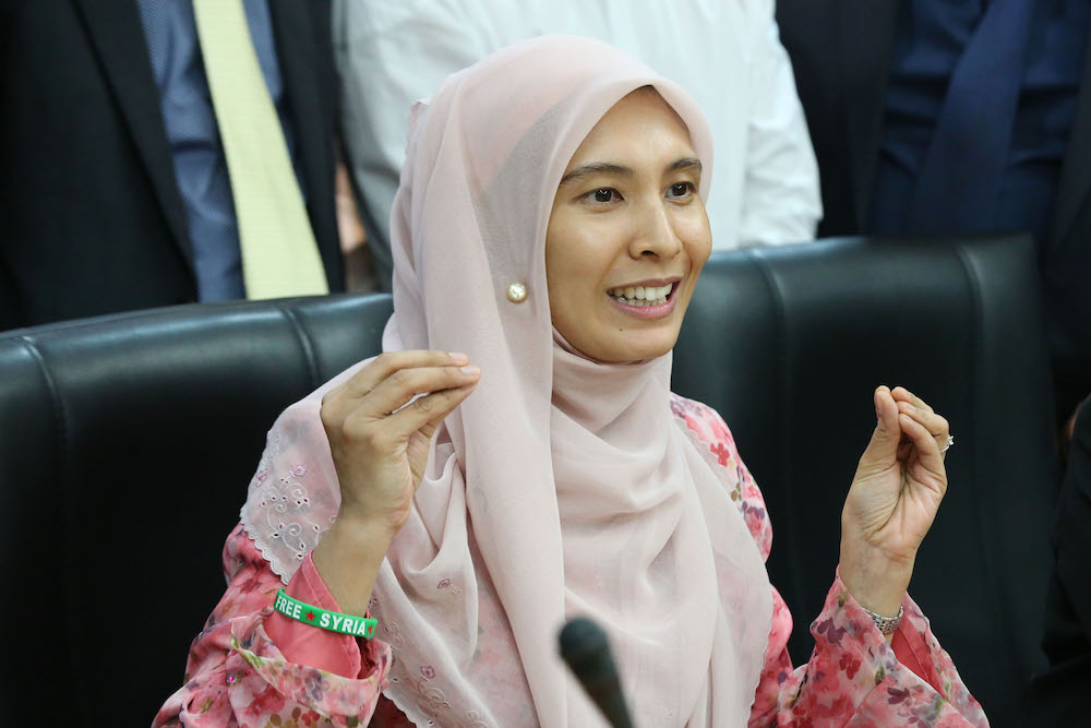 Head of TVET Nurul Izzah Anwar speaks during a press conference in Putrajaya June 25, 2017. u00e2u20acu201d Picture by Azinuddin Ghazali