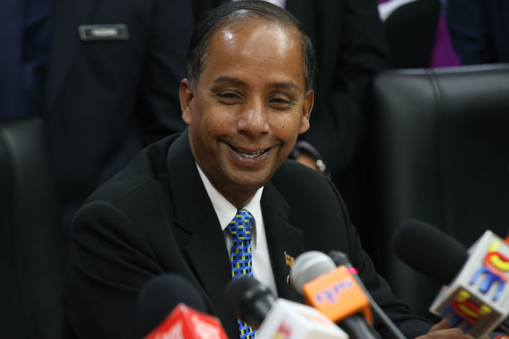 Human Resources Minister M. Kulasegaran speaks during a press conference in Putrajaya June 25, 2017. u00e2u20acu201d Picture by Azinuddin Ghazali