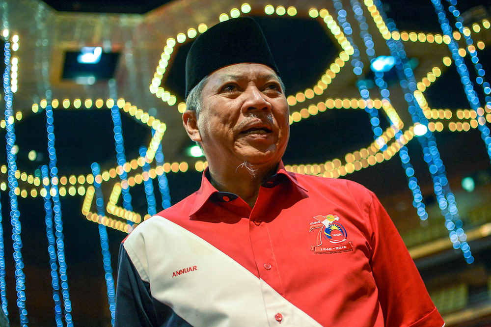 Tan Sri Annuar Musa at the Umno Kuala Lumpur Aidilfitri celebration in PWTC June 25, 2018. u00e2u20acu201d Picture by Mukhriz Hazim