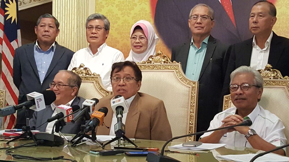 Chief Minister Datuk Patinggi Abang Johari Openg speaks at the press conference after chairing the state Barisan Nasional's last supreme council meeting June 12, 2018. u00e2u20acu201d Picture by Sulok Tawie
