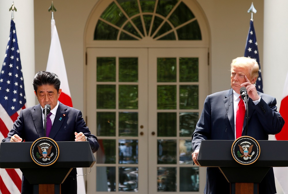 US President Donald Trump listens during a joint news conference with Japan's Prime Minister Shinzo Abe in the Rose Garden of the White House in Washington, June 7, 2018. u00e2u20acu201d Reuters pic