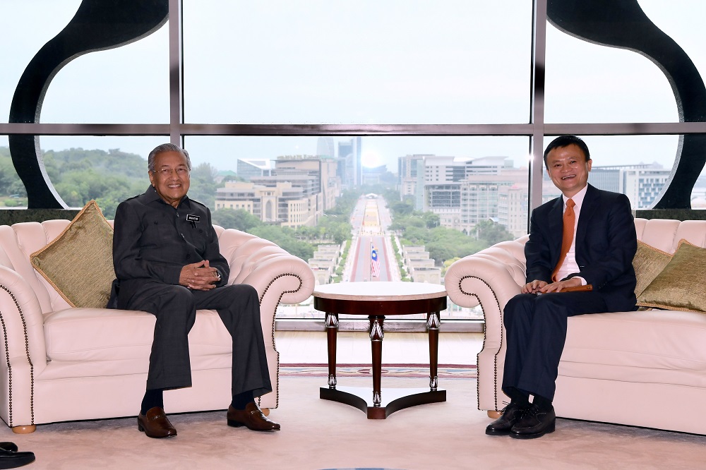 Prime Minister Dr Mahathir Mohamad and Alibabau00e2u20acu2122s CEO Jack Ma during a meeting at the Prime Ministeru00e2u20acu2122s Office in Putrajaya June 18, 2018. u00e2u20acu201d Bernama pic