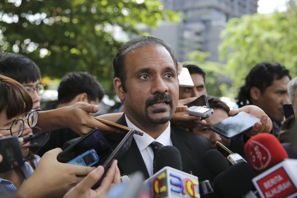 Lawyer Ramkarpal Singh speaks to reporters outside the Dang Wangi police station in Kuala Lumpur June 20, 2018. u00e2u20acu2022 Picture by Yusof Mat Isa