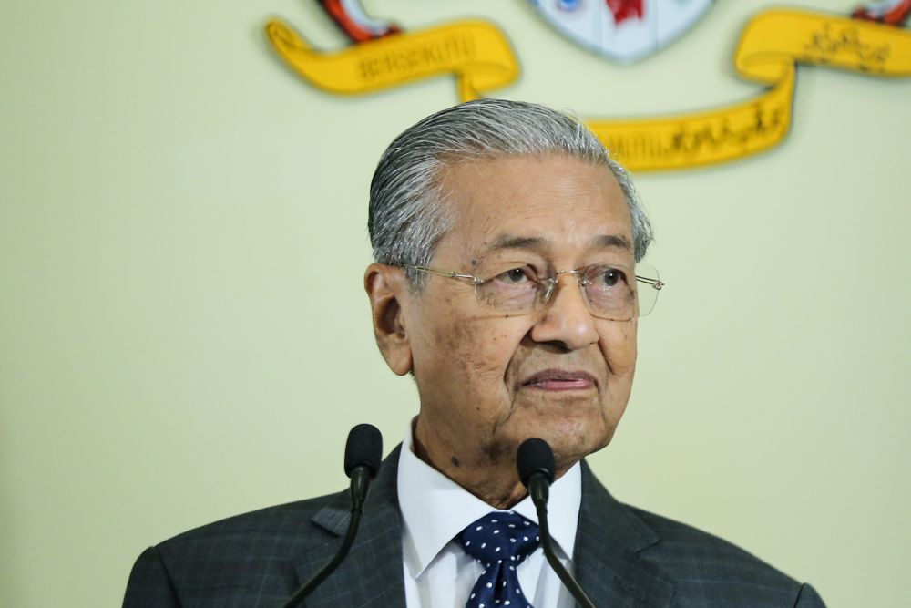 Tun Dr Mahathir Mohamad speaks at a press conference after chairing the weekly Cabinet meeting at Kompleks Perdana Putra in Putrajaya June 6, 2018. u00e2u20acu2022 Picture by Ahmad Zamzahuri