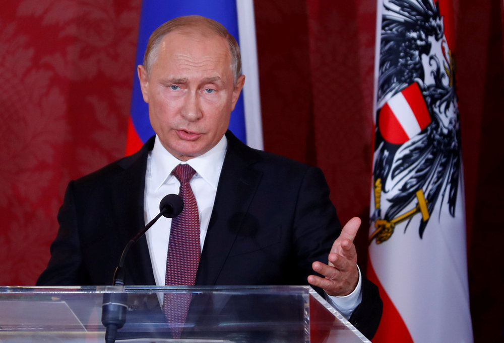 Russia's President Vladimir Putin gestures during a news conference in Vienna June 5, 2018. u00e2u20acu201d Reuters pic 