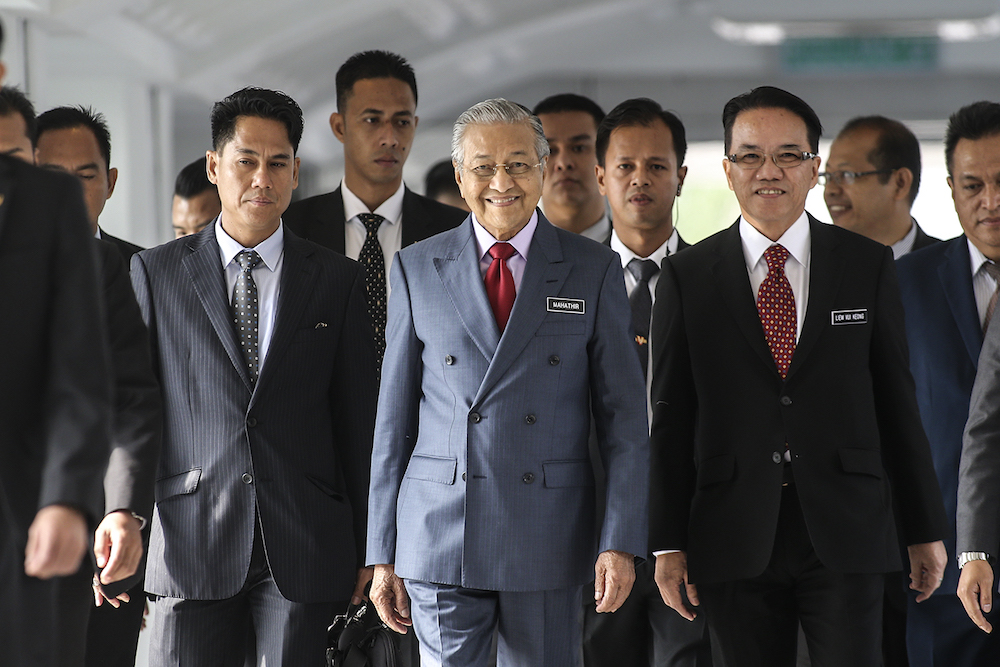 Prime Minister Tun Dr Mahathir Mohamad Ismail arrives for the 14th Parliament Session, July 16, 2018. u00e2u20acu201d Picture by Azneal Ishak