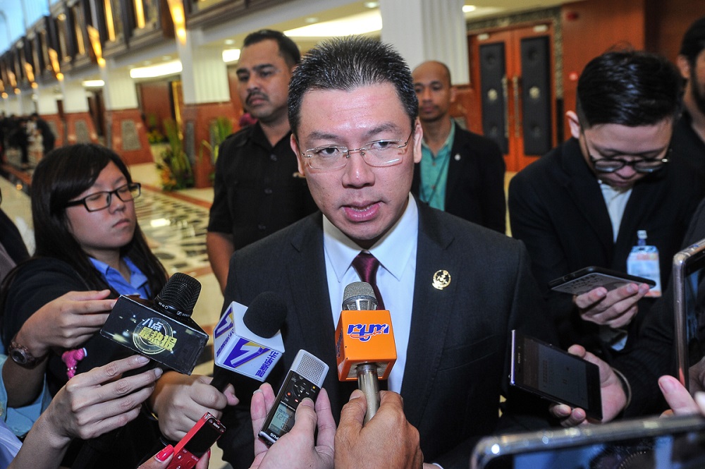 Deputy Dewan Rakyat Speaker, Nga Kor Ming, speaks during a press conference at the lobby of the Parliament building in Kuala Lumpur July 19, 2018. u00e2u20acu201d Picture by Shafwan Zaidon