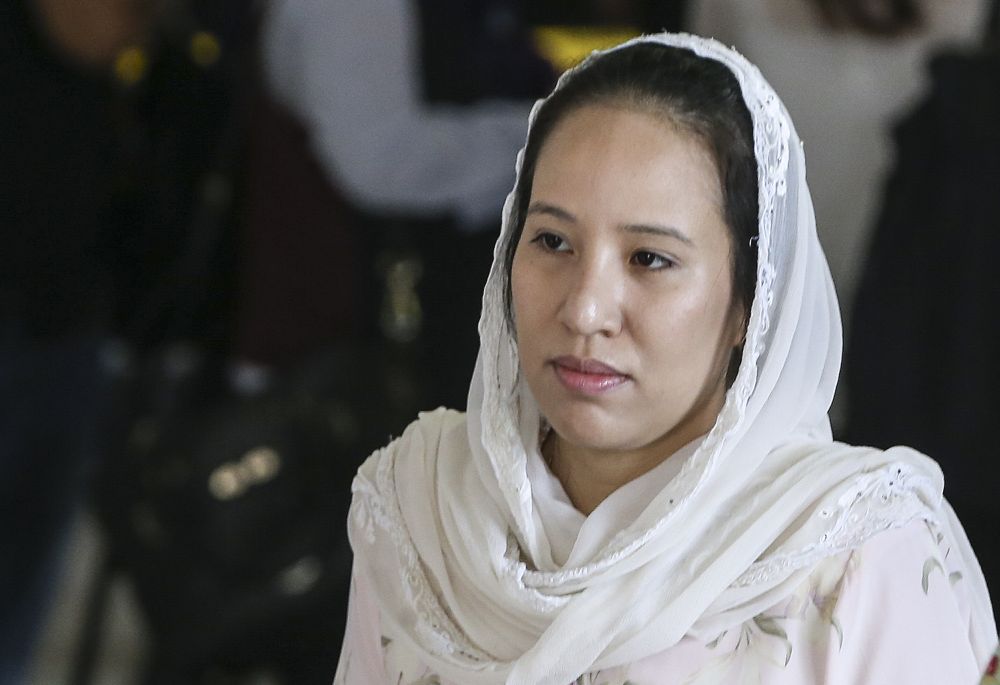 Nooryana Najwa Najib, the youngest daughter of former prime minister Datuk Seri Najib Razak, attends her father's prosecution at the High Court in Kuala Lumpur on July 4, 2018.