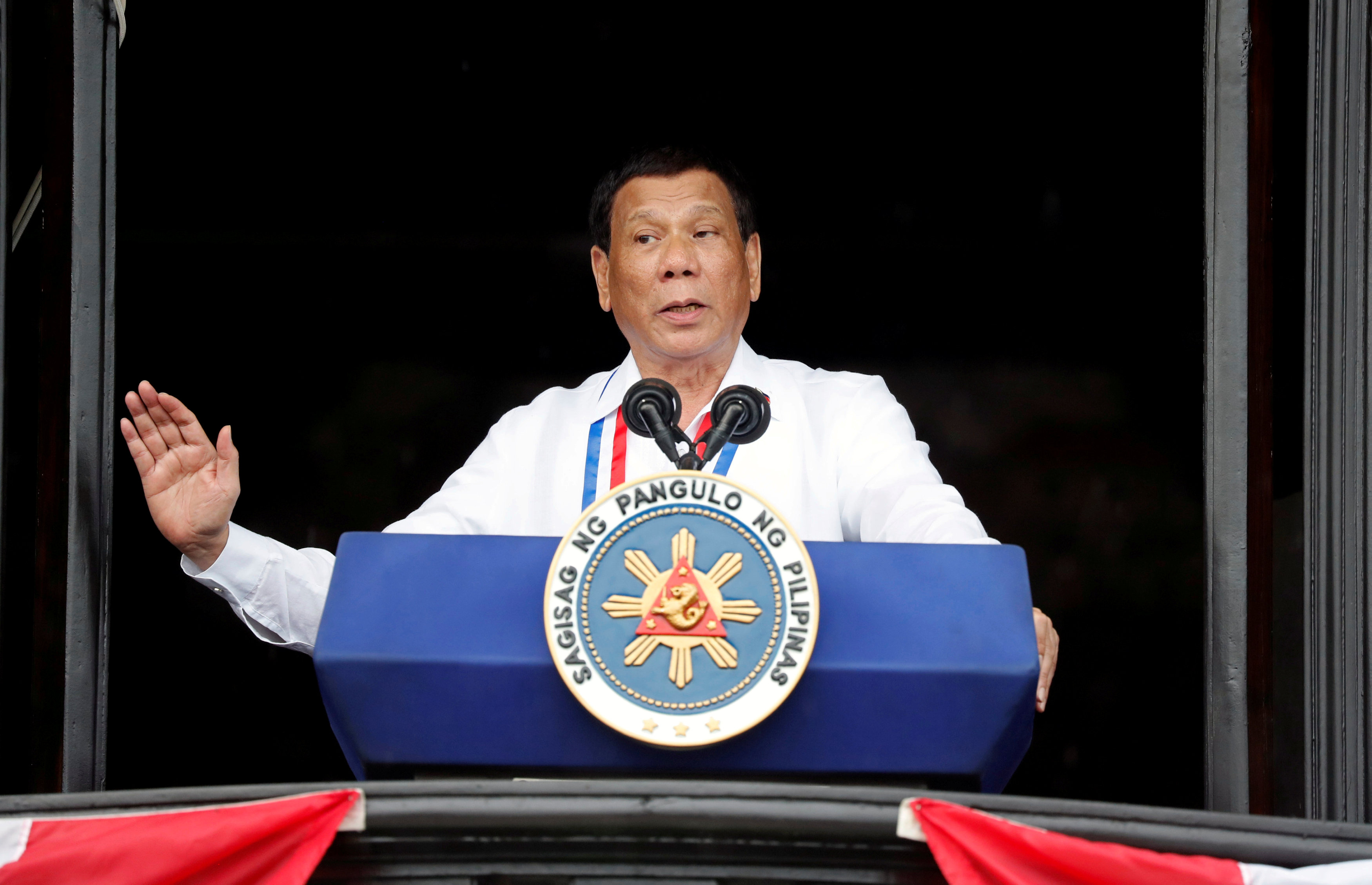 Philippineu00e2u20acu2122s President Rodrigo Duterte speaks during the 120th Philippine Independence day celebration at the Emilio Aguinaldo shrine in Kawit, Cavite Philippines June 12, 2018. u00e2u20acu201d Reuters pic