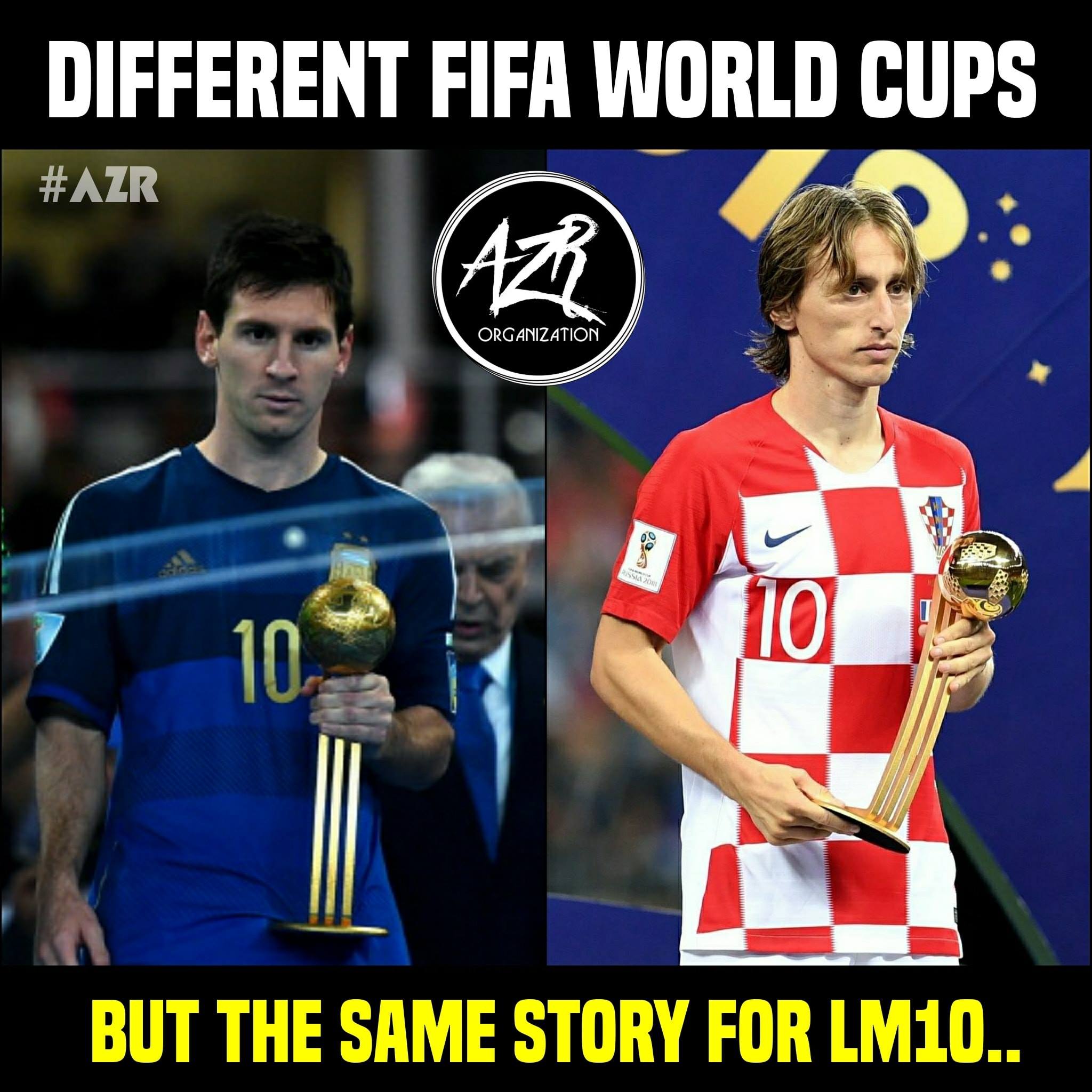 同样穿10号球衣的莫德里奇,和上届巴西世杯的梅西际遇是如斯的雷同。-摘自AZR网站-