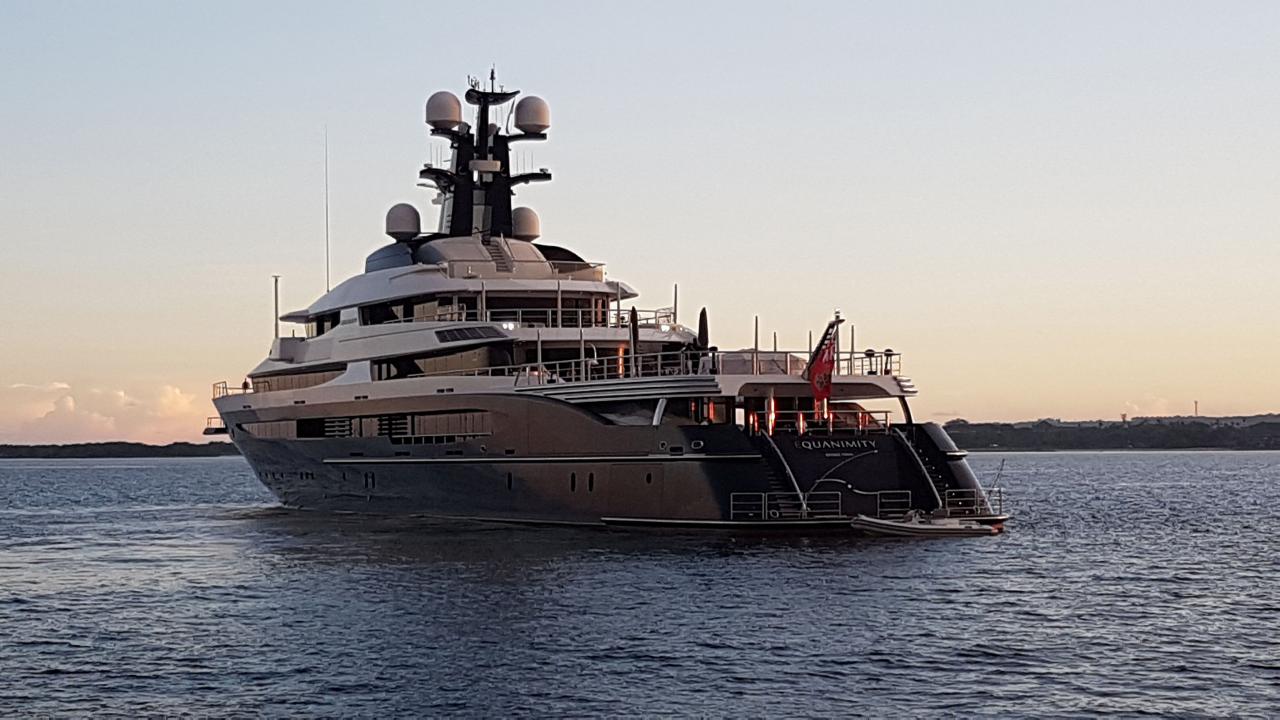 A seized luxury yacht sought by the US Department of Justice as part of a multi-billion dollar corruption investigation is seen off the shore of Banoa, Bali February 28, 2018 in this photo taken by Antara Foto. u00e2u20acu201d Reuters pic