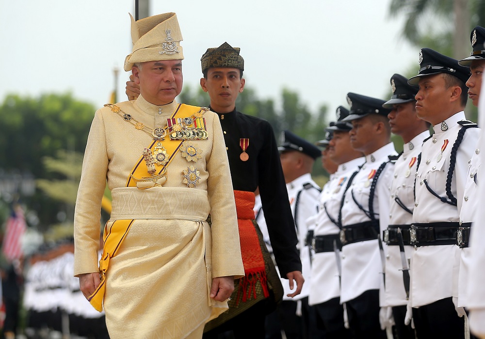 Sultan of Perak Sultan Nazrin Muizzuddin Shah at the opening ceremony of the second meeting of the first session of the 14th state assembly in Ipoh August 6, 2018. u00e2u20acu201d Picture by Farhan Najib