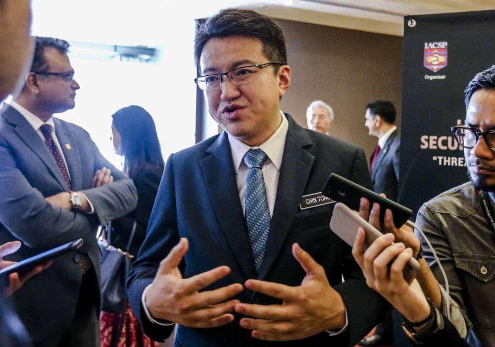 DAP senator Liew Chin Tong speaks during the International Association of Counterterrorism and Security Professionals counter-terrorism symposium in Kuala Lumpur August 28, 2018. u00e2u20acu2022 Picture by Firdaus Latif