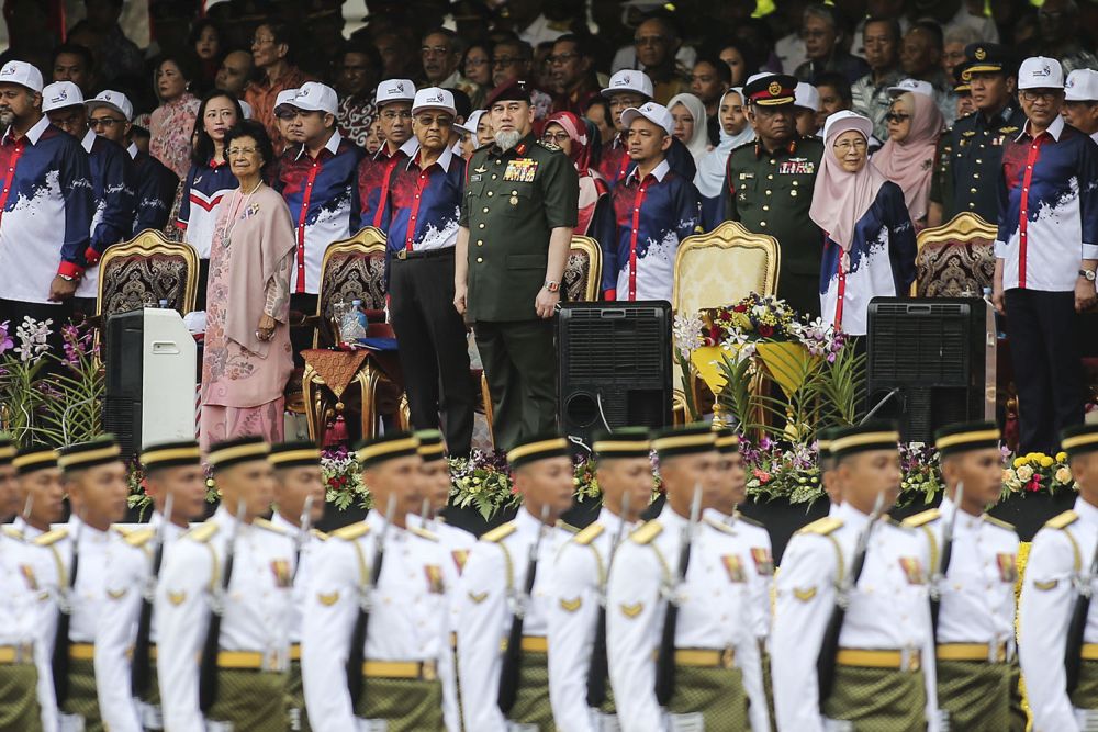 Yang di-Pertuan Agong Sultan Muhammad V attends the National Day Parade at Dataran Putrajaya August 31, 2018. u00e2u20acu201d Picture by Hari Anggara