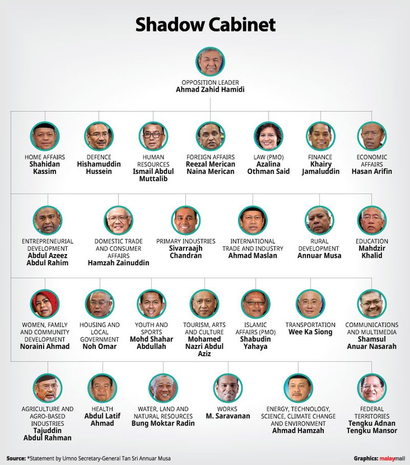 根据影子内阁列表，负责监督各部门的国会议员，都是曾在前朝国阵政府，担任过相关职务。
