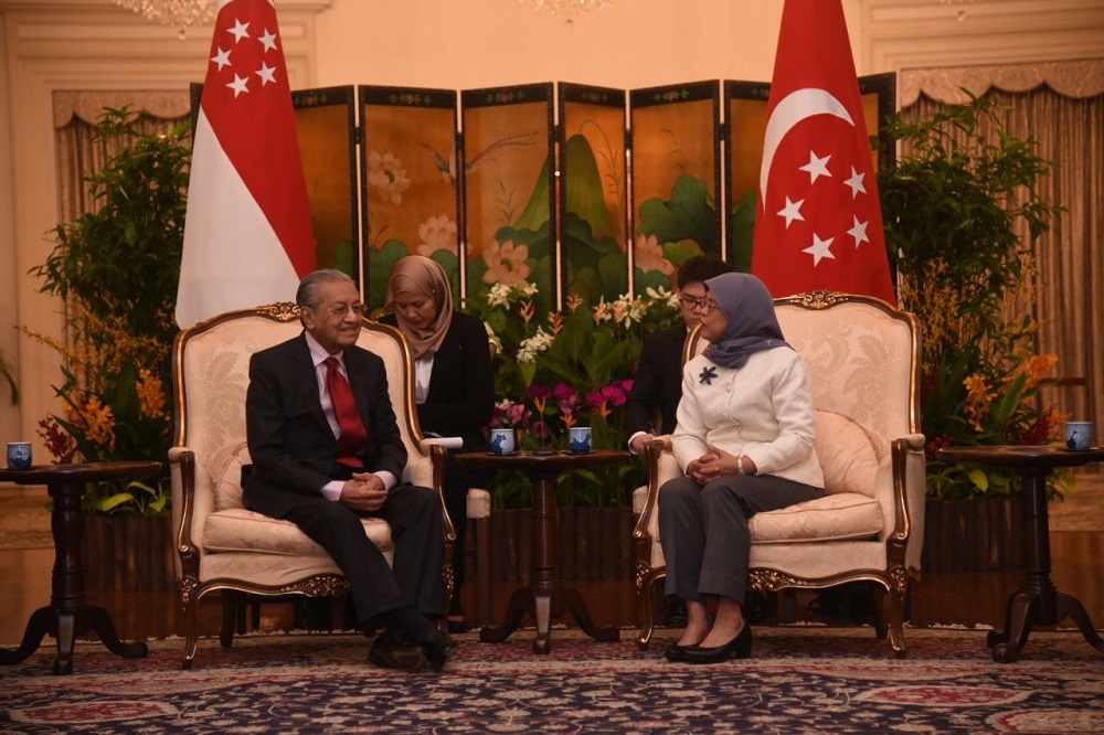 Prime Minister Tun Dr Mahathir Mohamad and Singaporean President Halimah Yaacob at The Istana in Singapore November 12, 2018. u00e2u20acu201d Picture courtesy of the Department of Information Malaysian