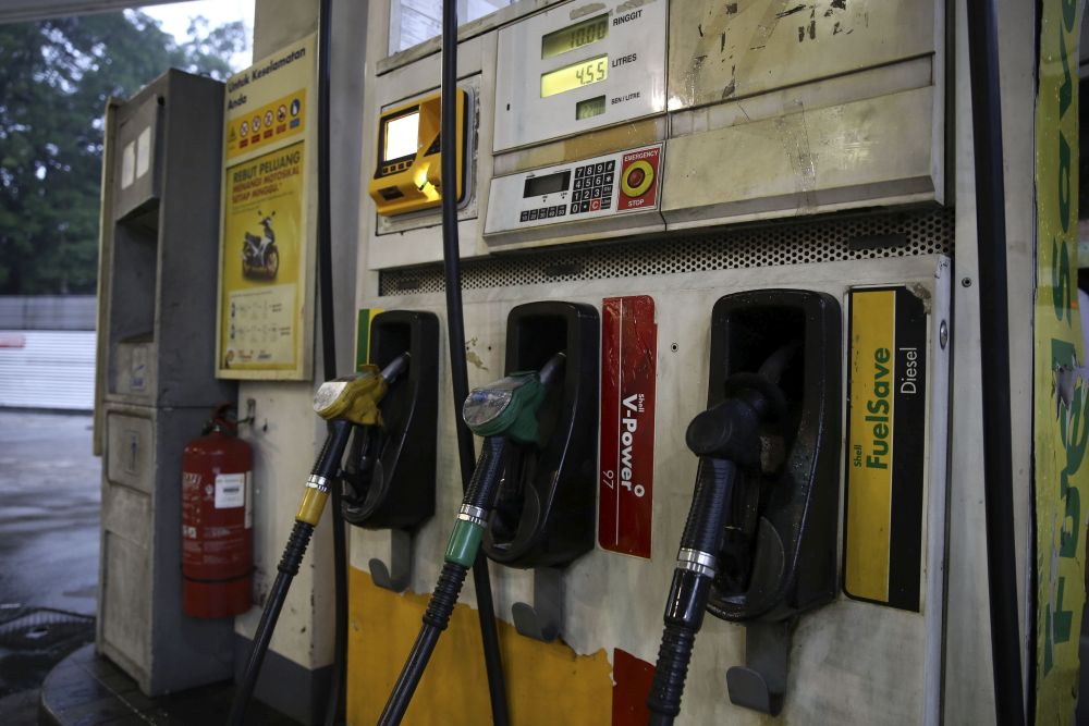 Fuel nozzles at a petrol station in Kuala Lumpur November 2, 2018. u00e2u20acu201d Picture by Yusof Mat Isa