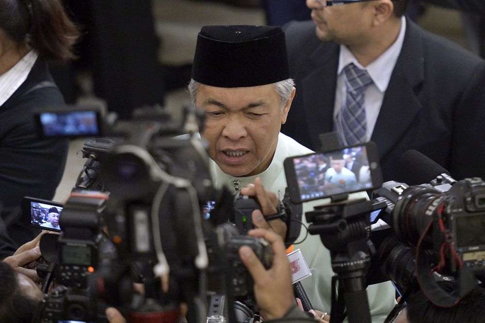 Datuk Seri Ahmad Zahid Hamidi speaks to reporters at Parliament in Kuala Lumpur November 2, 2018. u00e2u20acu201d Picture by Mukhriz Hazim