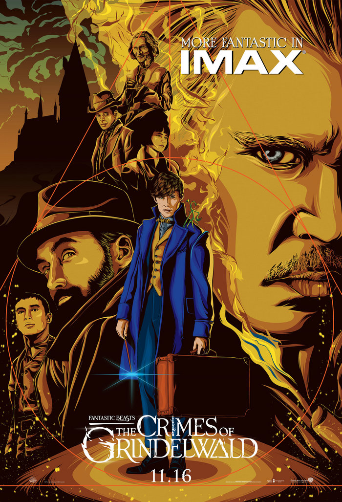 中国IMAX推出神奇动物2手绘海报。