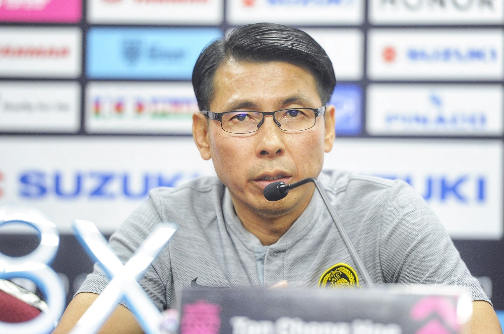 National head coach Tan Cheng Hoe speaks during a press conference in Kuala Lumpur December 10, 2018 u00e2u20acu201d Picture by Shafwan Zaidon